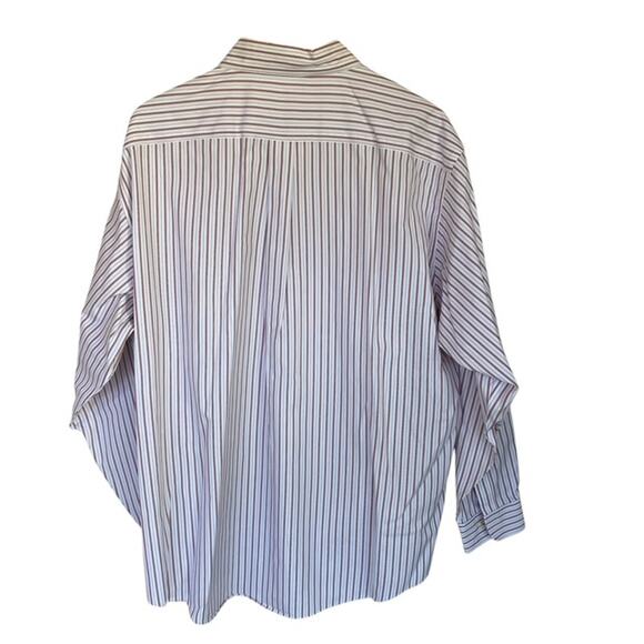 Brooks Brothers White with Burgundy Stripes Button Down Shirt - XL - Picture 3 of 5